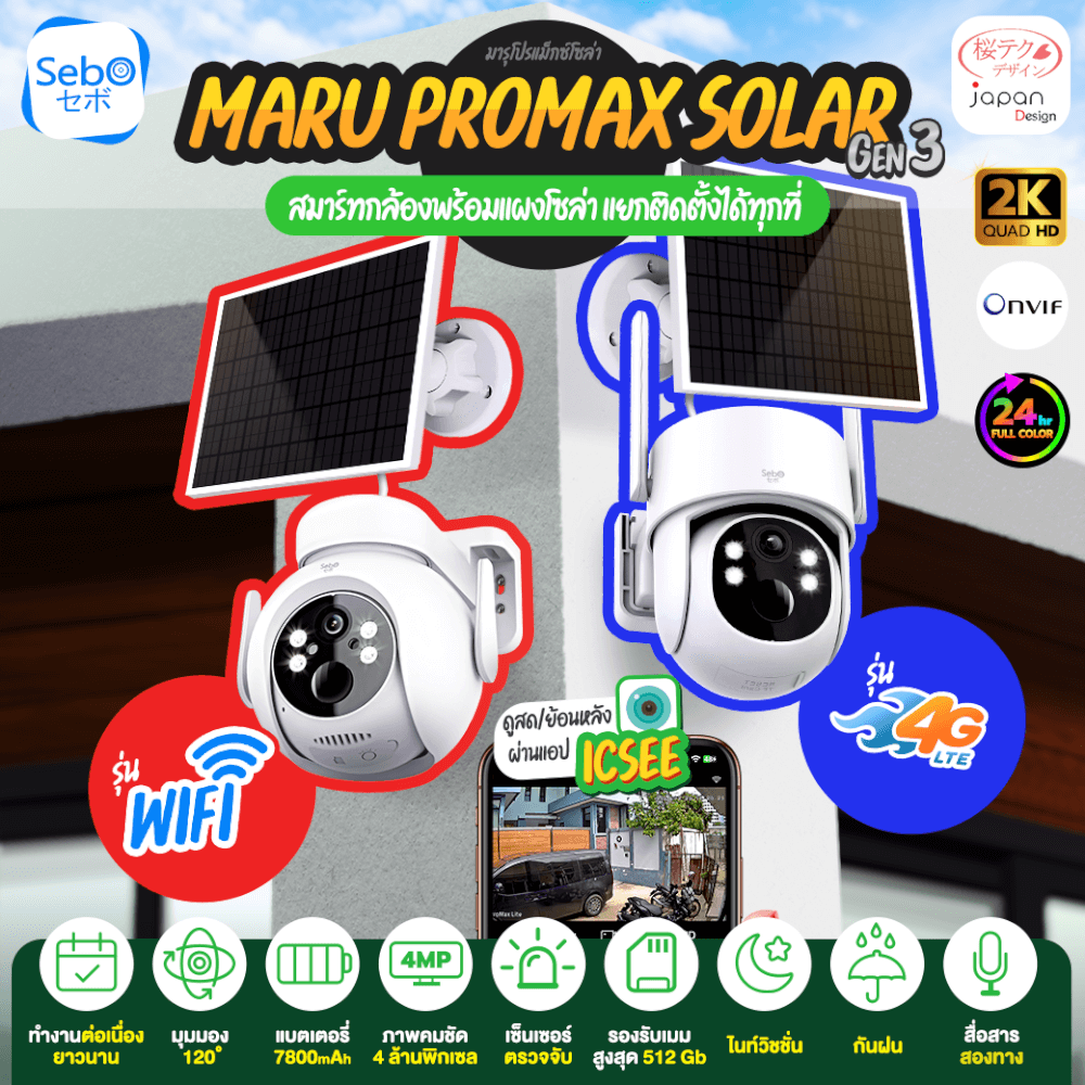 กล้องวงจรปิดโซล่าเซลล์ PROMAX Gen3 Wifi